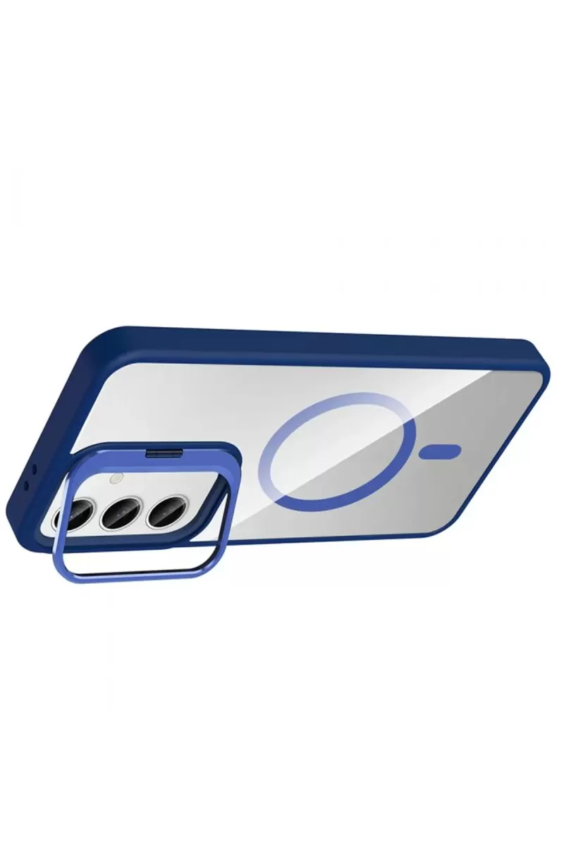 Joko Samsung Galaxy S24 FE Remim Lensli Magsafe Standlı Kapak - Lacivert