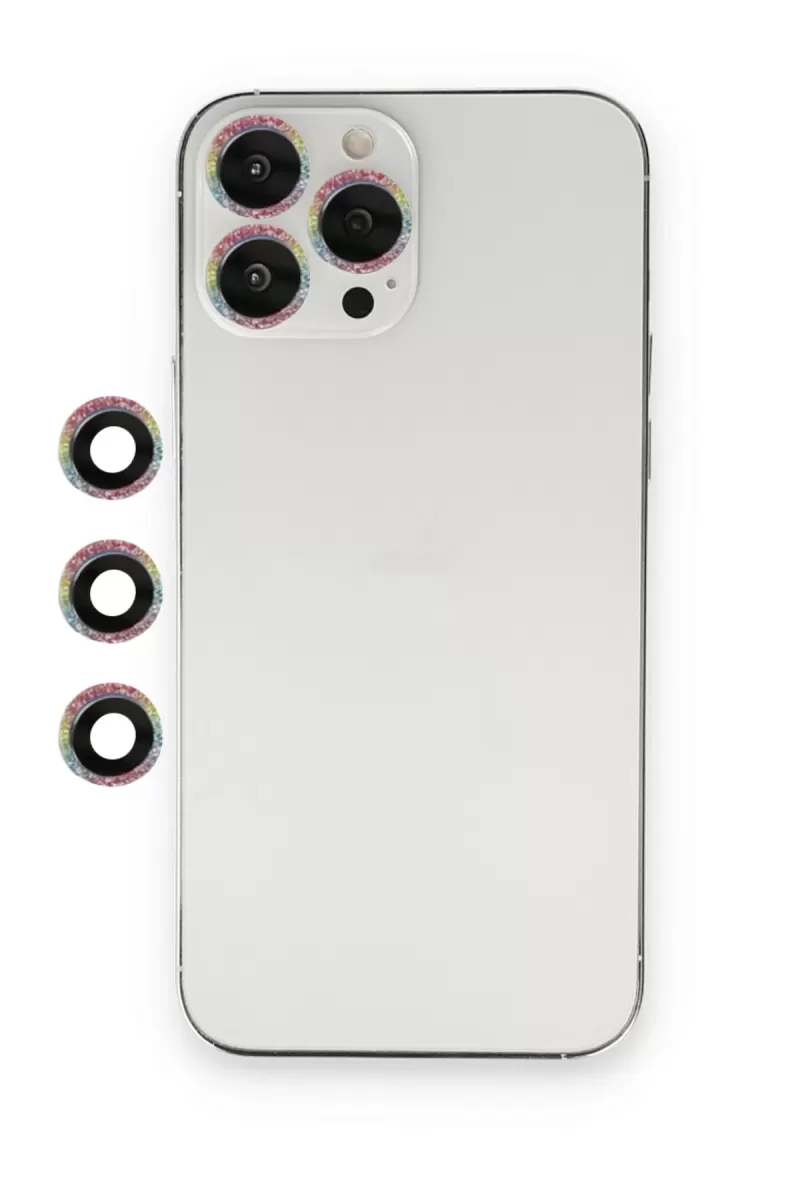Newface Apple iPhone 13 Pro Max Shine Kamera Lens - Rainbow