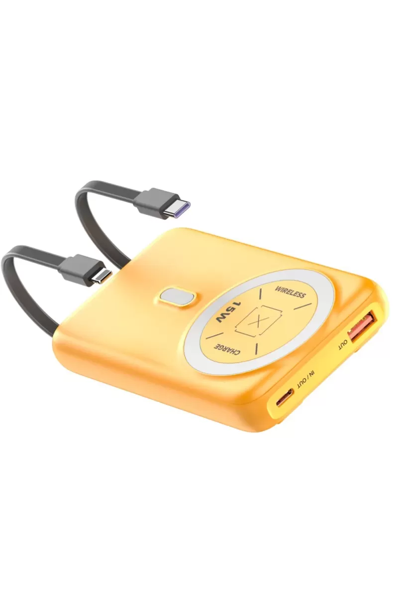 Joko J39 10.000 mAh 20W PD Dahili Kablolu Magsafe Powerbank - Turuncu