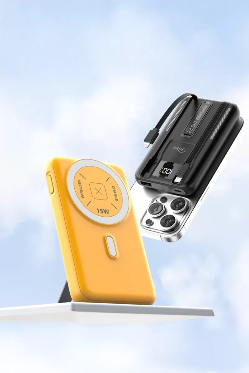 Joko J39 10.000 mAh 20W PD Dahili Kablolu Magsafe Powerbank - Turuncu
