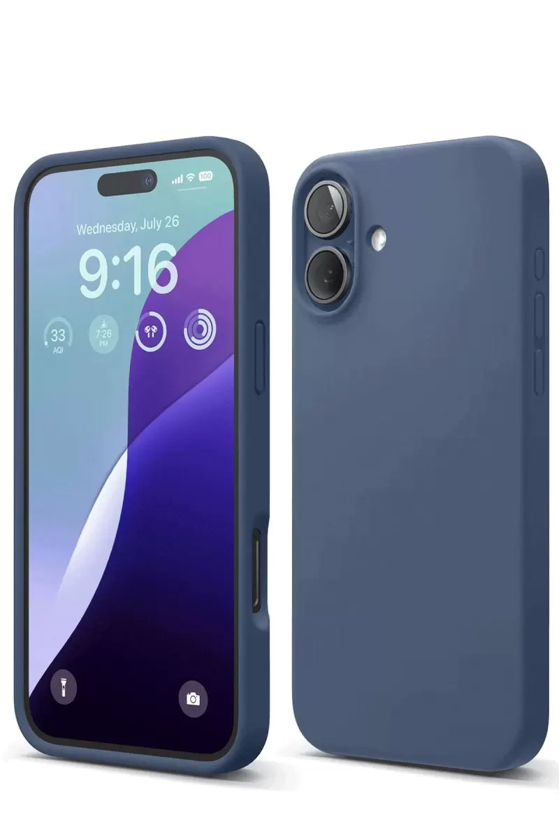 Newface Apple iPhone 16 Kılıf Nano içi Kadife Silikon - Lacivert