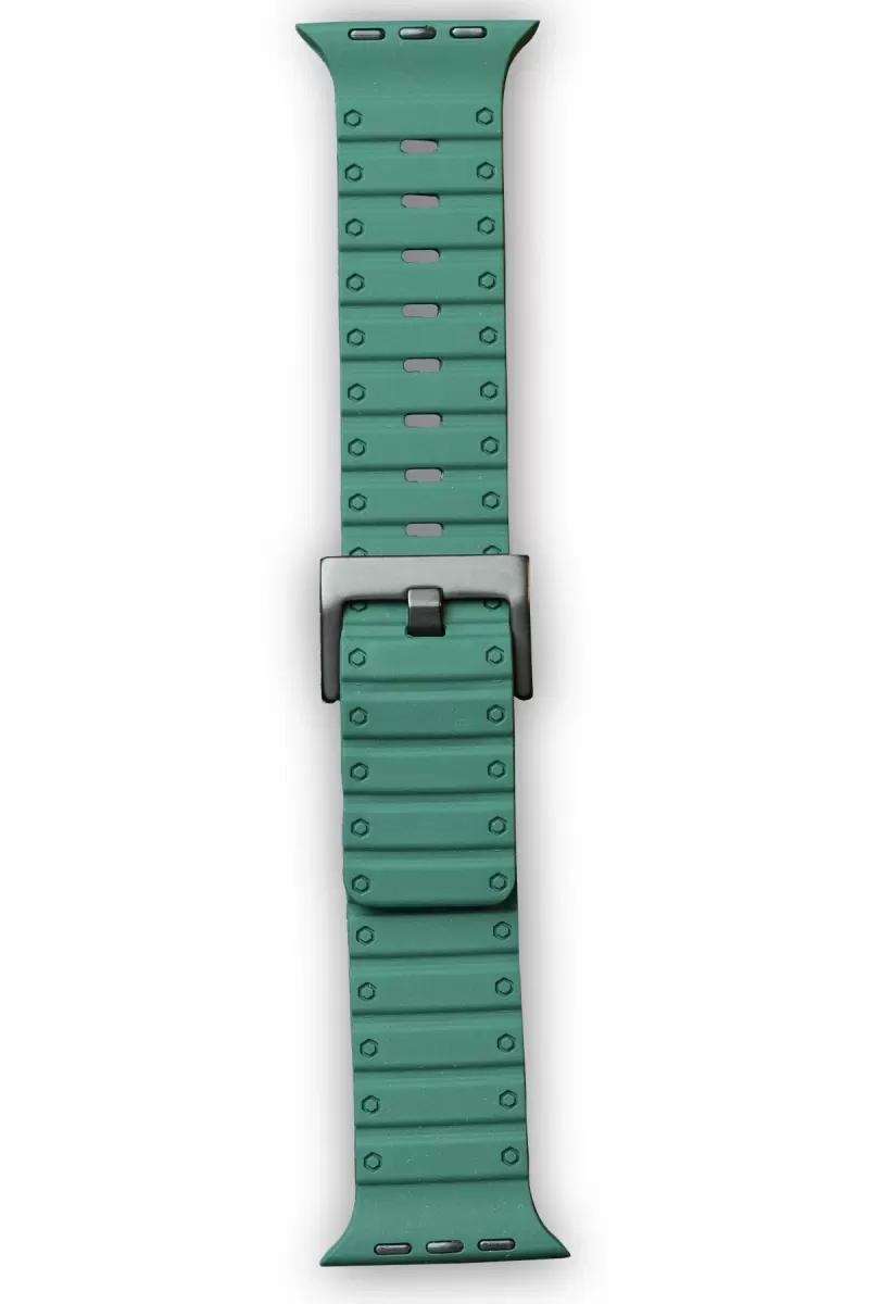 Newface Apple Watch 42mm Magnus Mıknatıslı Silikon Kordon - Koyu Yeşil