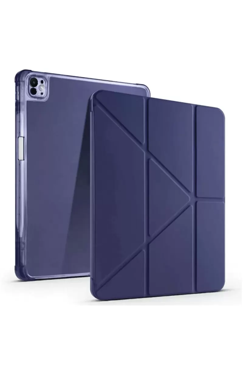 Newface Apple iPad Pro 13 (2024) Kılıf Kalemlikli Mars Tablet Kılıfı - Lacivert