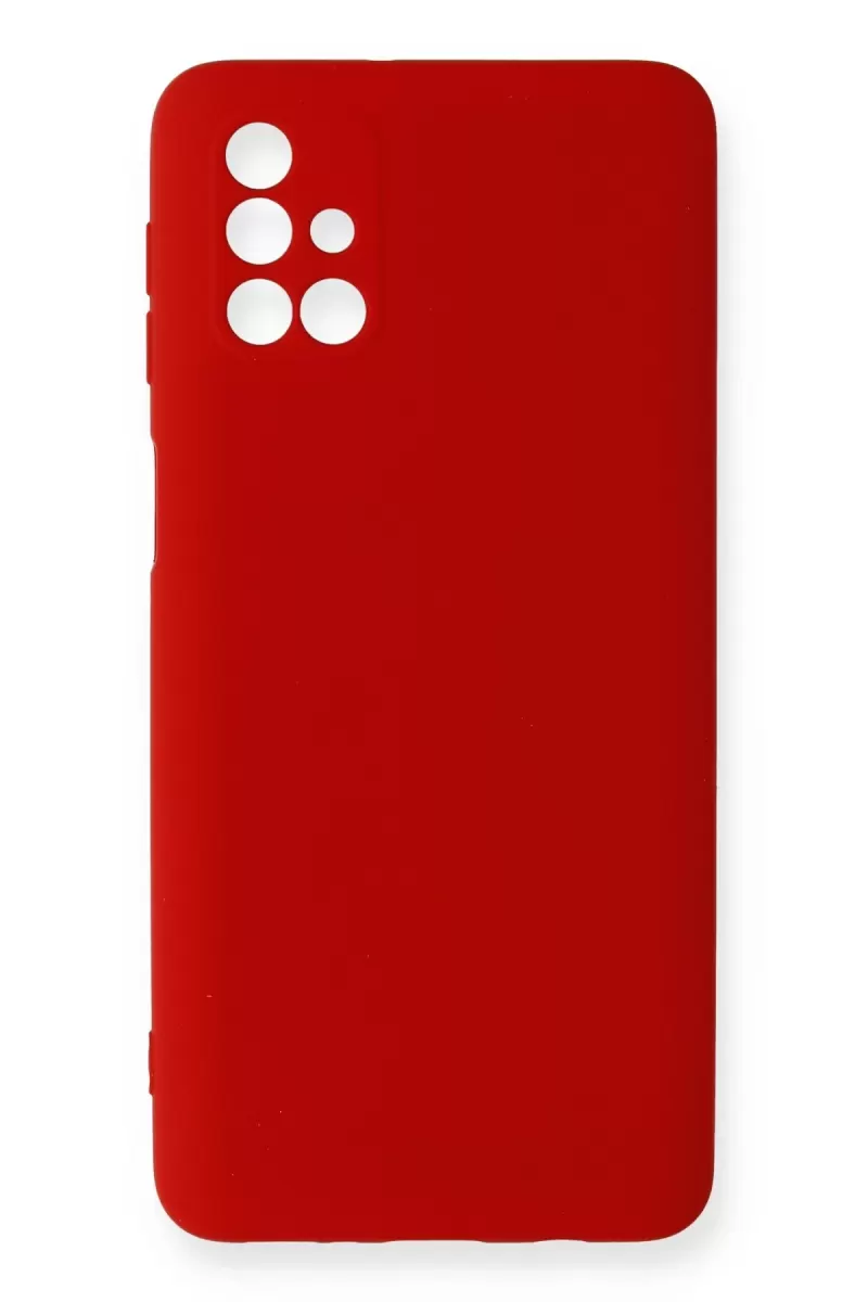 Newface Samsung Galaxy M31S Kılıf Nano içi Kadife Silikon - Kırmızı