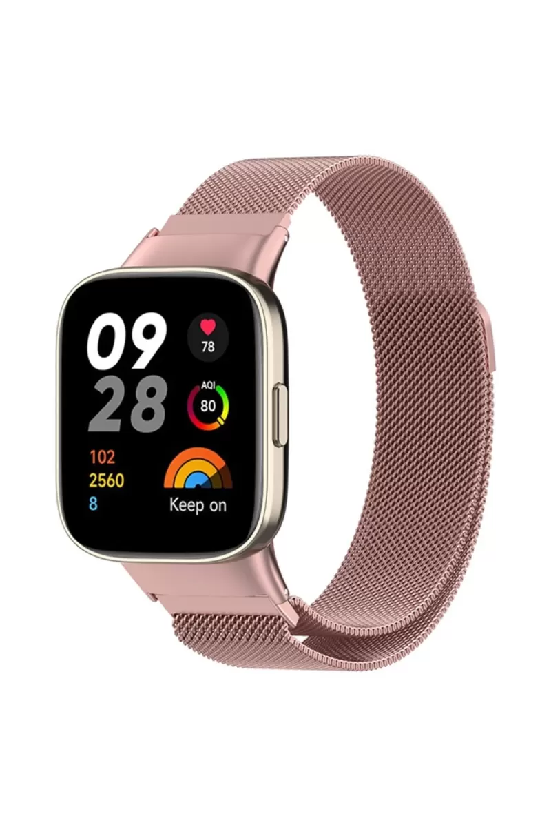 Newface Xiaomi Redmi Watch 3 Metal Mıknatıslı Kordon - Rose