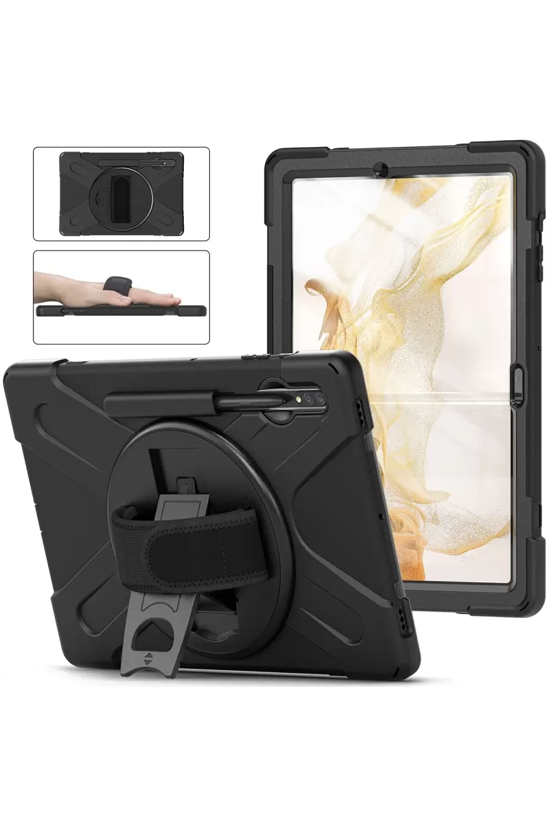 Newface Samsung Galaxy T737 Tab S7 FE 12.4 Kılıf Amazing Tablet Kapak - Siyah