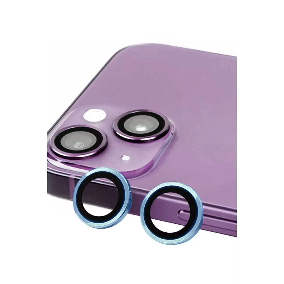 Newface Apple iPhone 14 Plus Raze Metal Kamera Lens - Mavi
