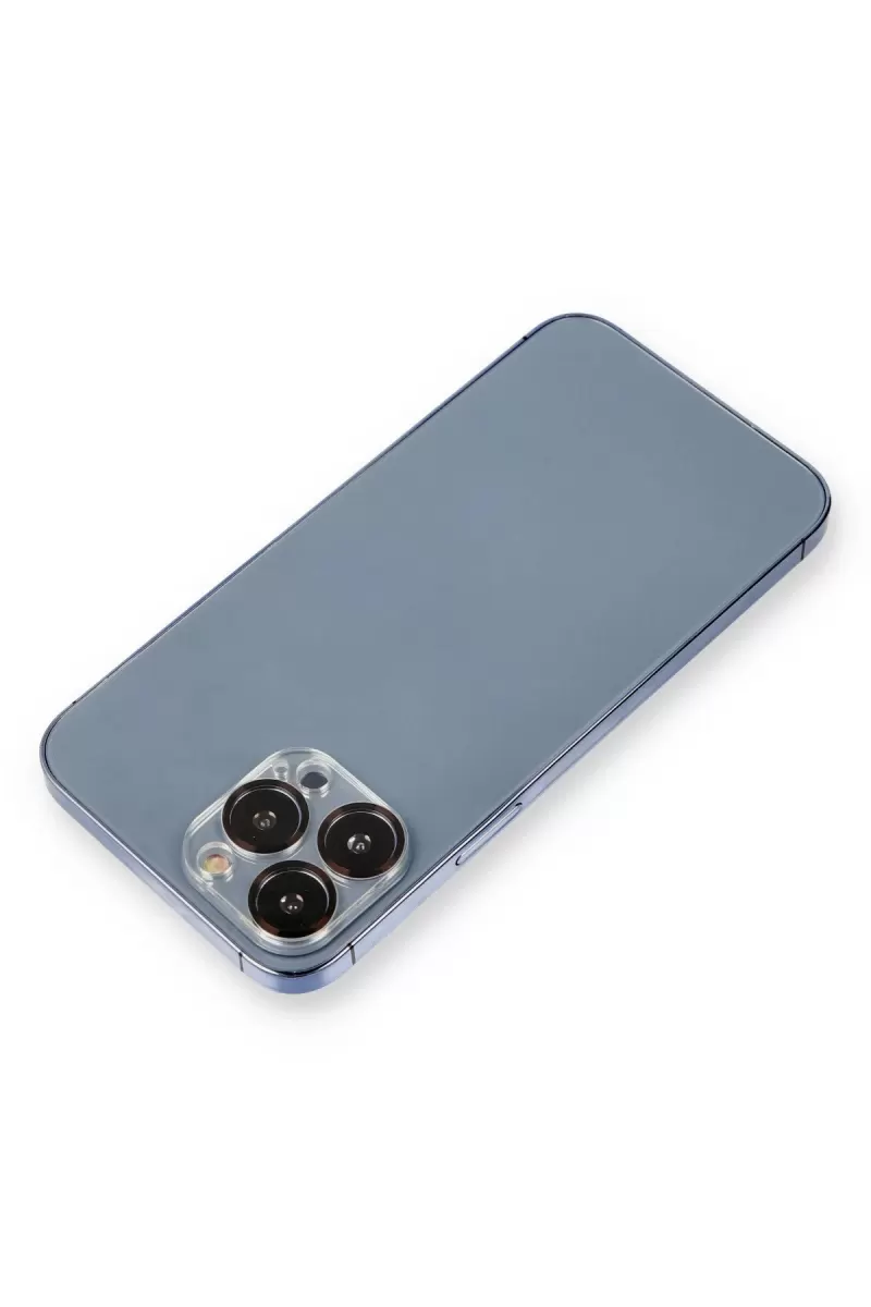 Newface Apple iPhone 12 Pro Max Metal Kamera Lens Koruma Cam - Siyah