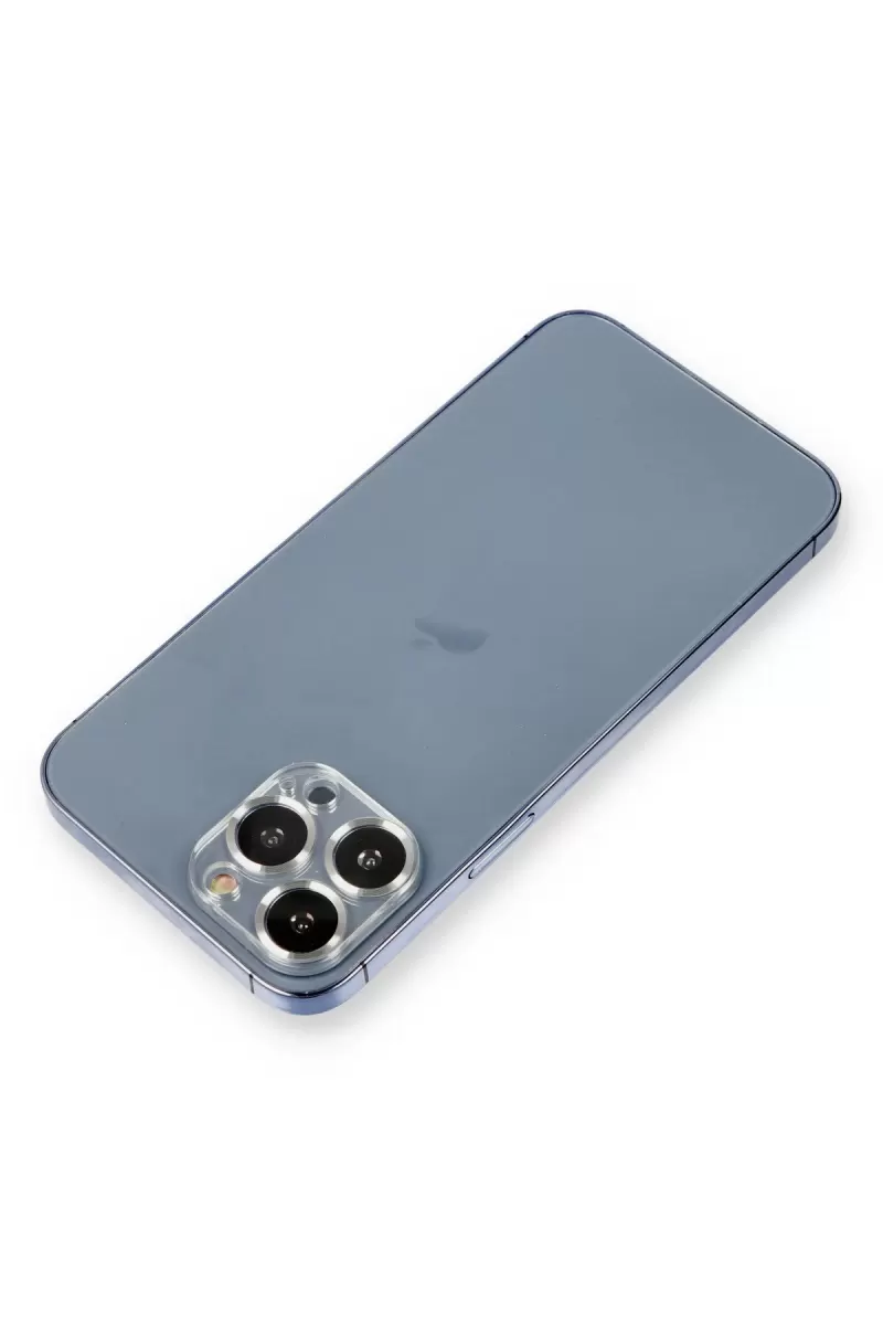 Newface Apple iPhone 12 Pro Max Metal Kamera Lens Koruma Cam - Gümüş