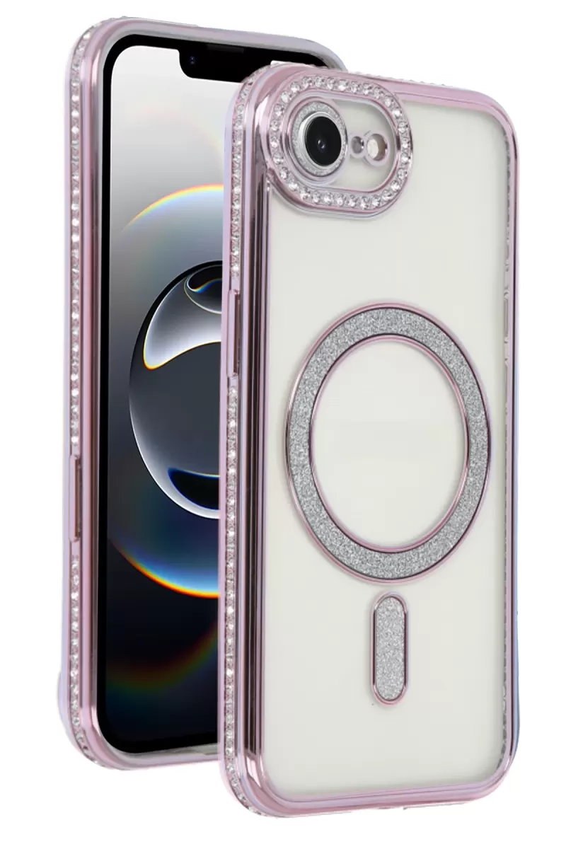 Newface Apple iPhone 16E Joke Simli Magneticsafe Kılıf - Pembe