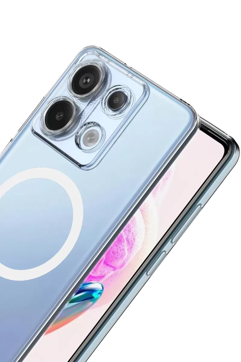 Newface Xiaomi Redmi Note 13 Pro 4G Combo Sert Şeffaf Magsafe Kapak - Şeffaf
