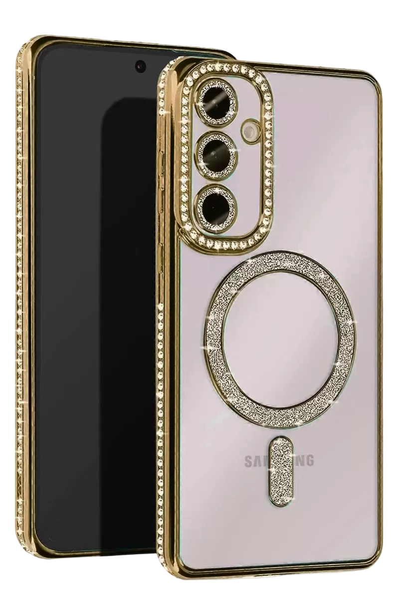 Newface Samsung Galaxy S24 FE Joke Simli Magneticsafe Kılıf - Gold