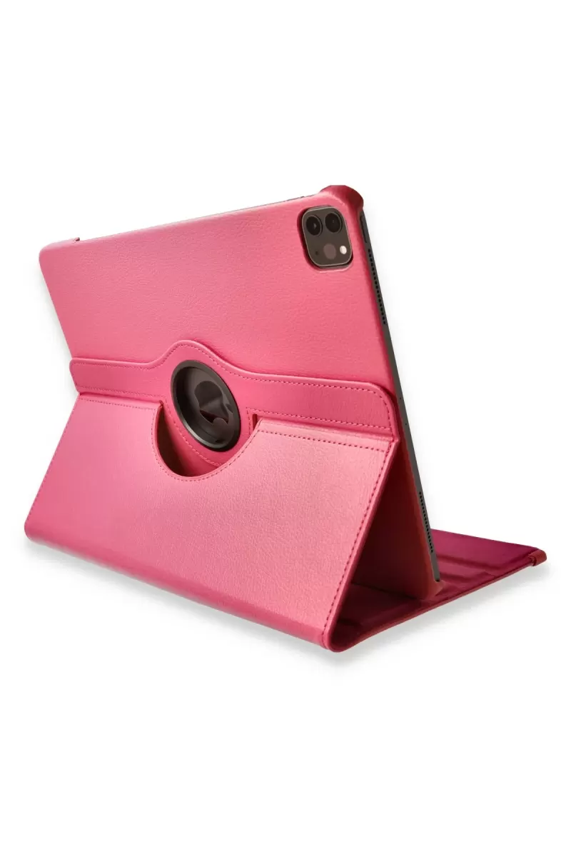 Newface Apple iPad Pro 12.9 (2021) Kılıf 360 Tablet Deri Kılıf - Pembe