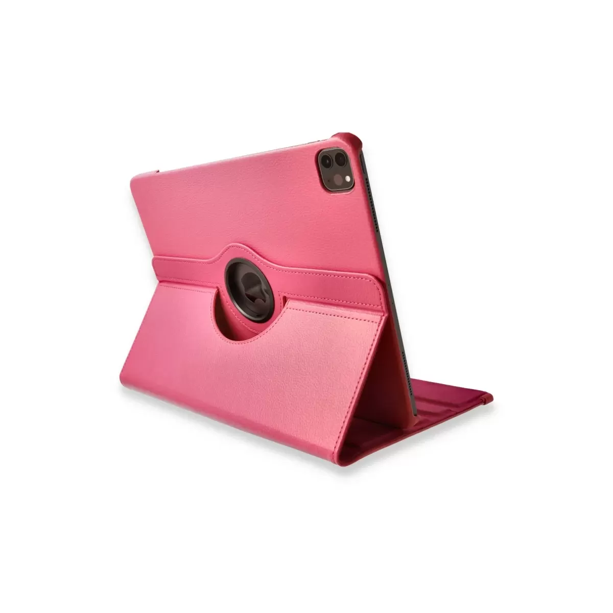 Newface Apple iPad Pro 12.9 (2021) Kılıf 360 Tablet Deri Kılıf - Pembe