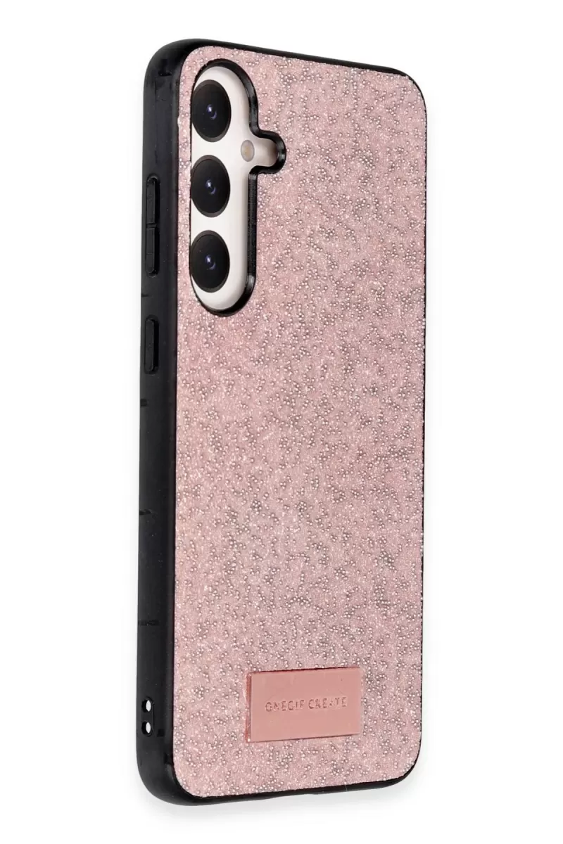 Onegif Samsung Galaxy A34 5G Bright Simli Kapak - Pembe