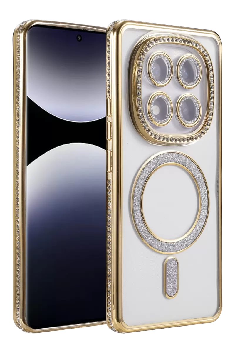 Newface Xiaomi Redmi Note 14 Pro 4G Joke Simli Magneticsafe Kılıf - Gold