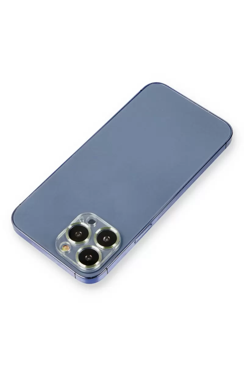 Newface Apple iPhone 13 Pro Max Metal Kamera Lens Koruma Cam - Açık Yeşil