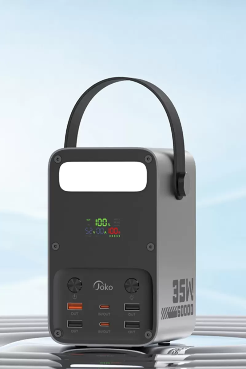 Joko J51 60.000 mAh Dijital Sarj Göstergeli Led Işıklı 35W PD Powerbank - Gümüş