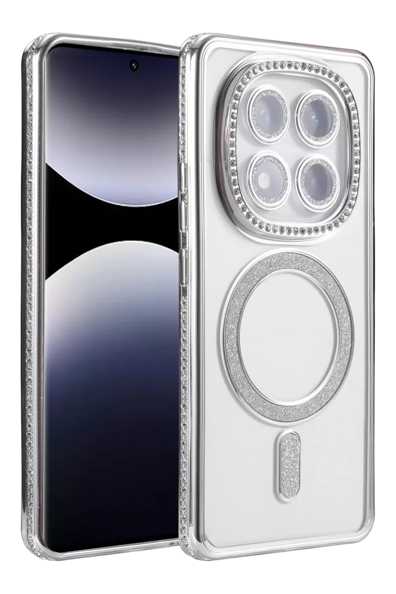 Newface Xiaomi Redmi Note 14 Pro 4G Joke Simli Magneticsafe Kılıf - Gümüş
