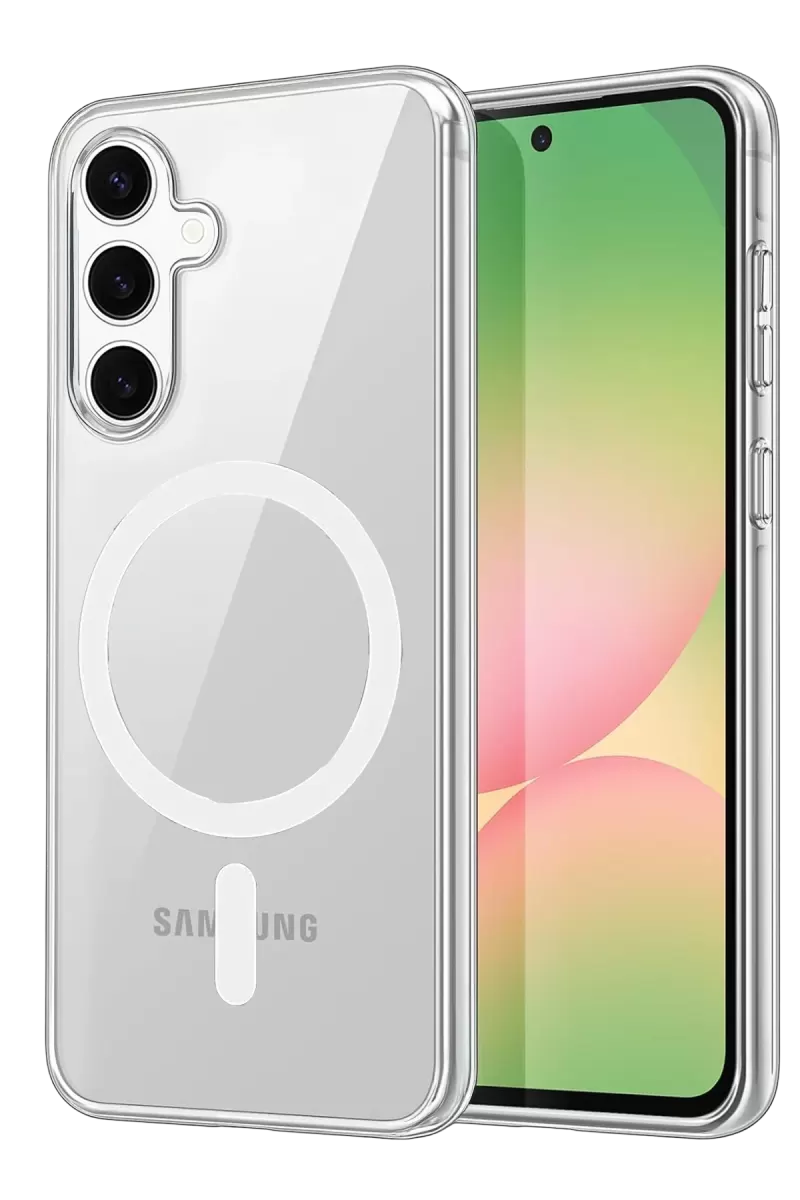 Newface Samsung Galaxy A56 Combo Sert Şeffaf Magsafe Kapak - Şeffaf