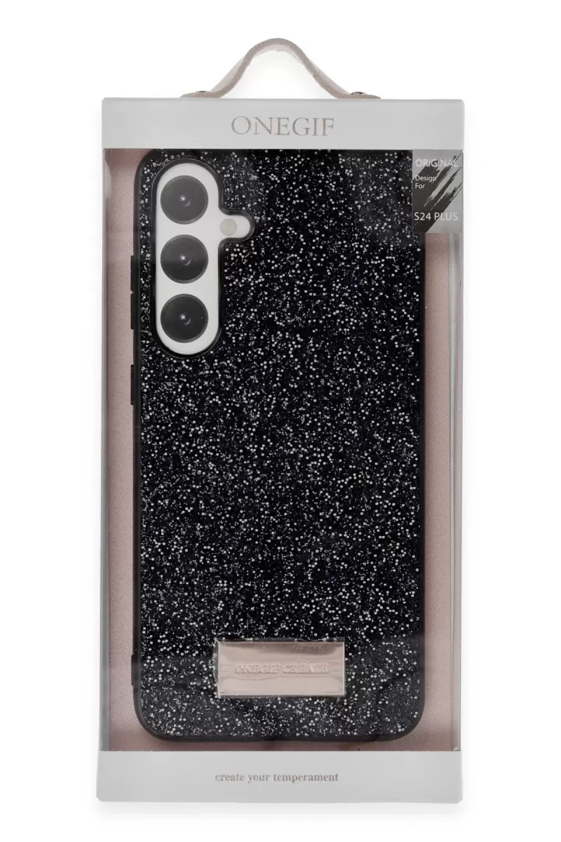 Onegif Samsung Galaxy S23 Bright Simli Kapak - Siyah