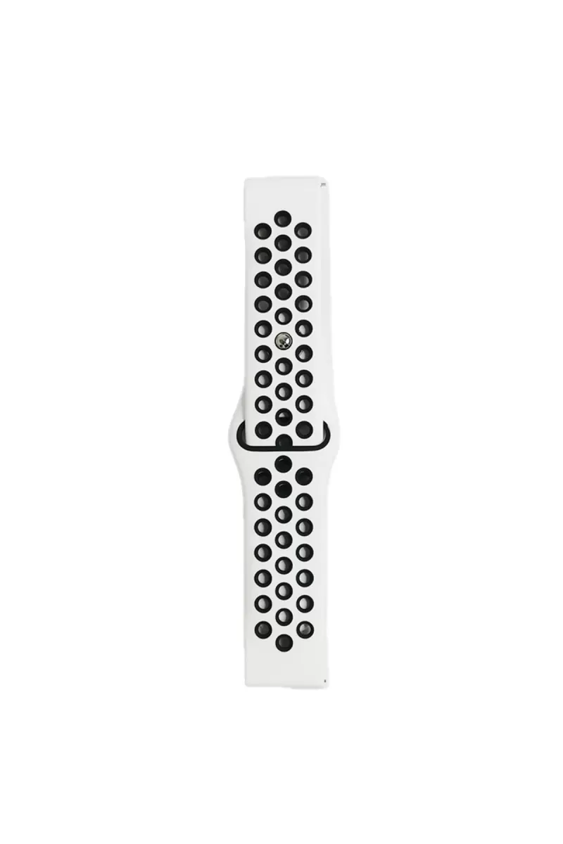 Newface Watch 22mm Spor Delikli Kordon - Beyaz-Siyah