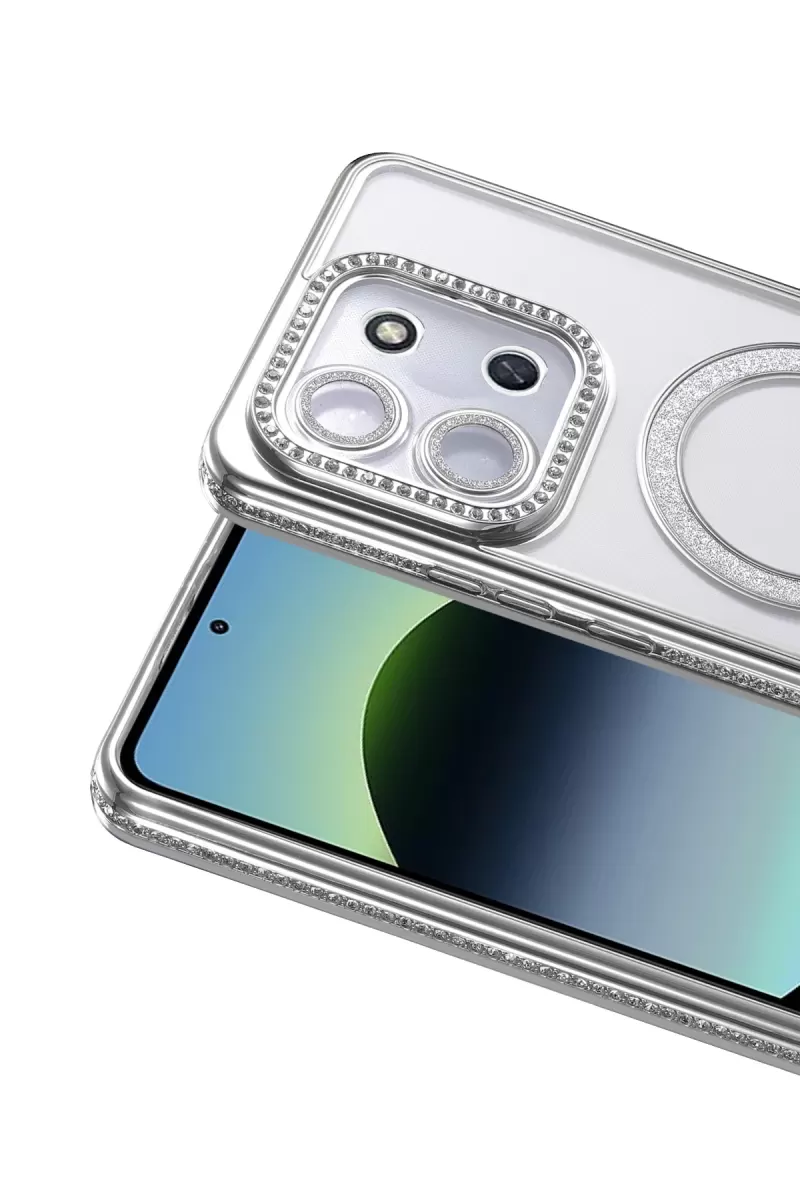 Newface Xiaomi Redmi 15C 4G Joke Simli Magneticsafe Kılıf - Gümüş