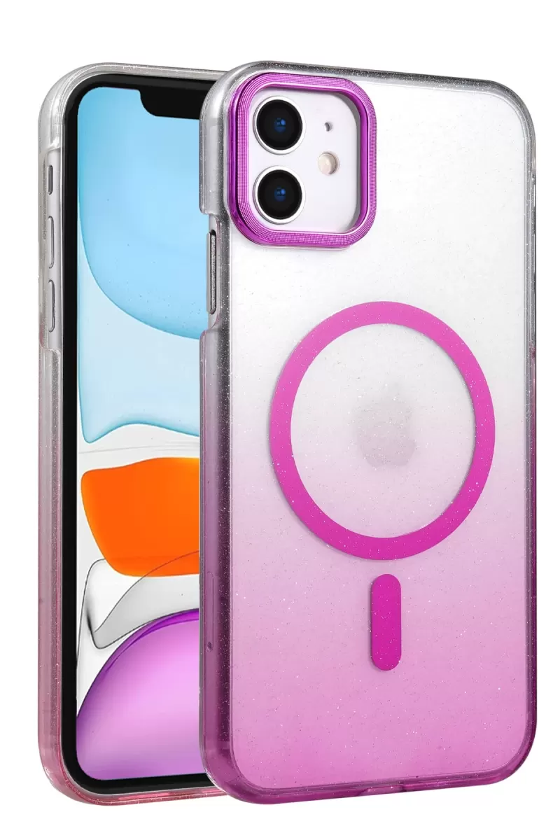 Newface Apple iPhone 11 Glossy Magsafe Kapak - Mor