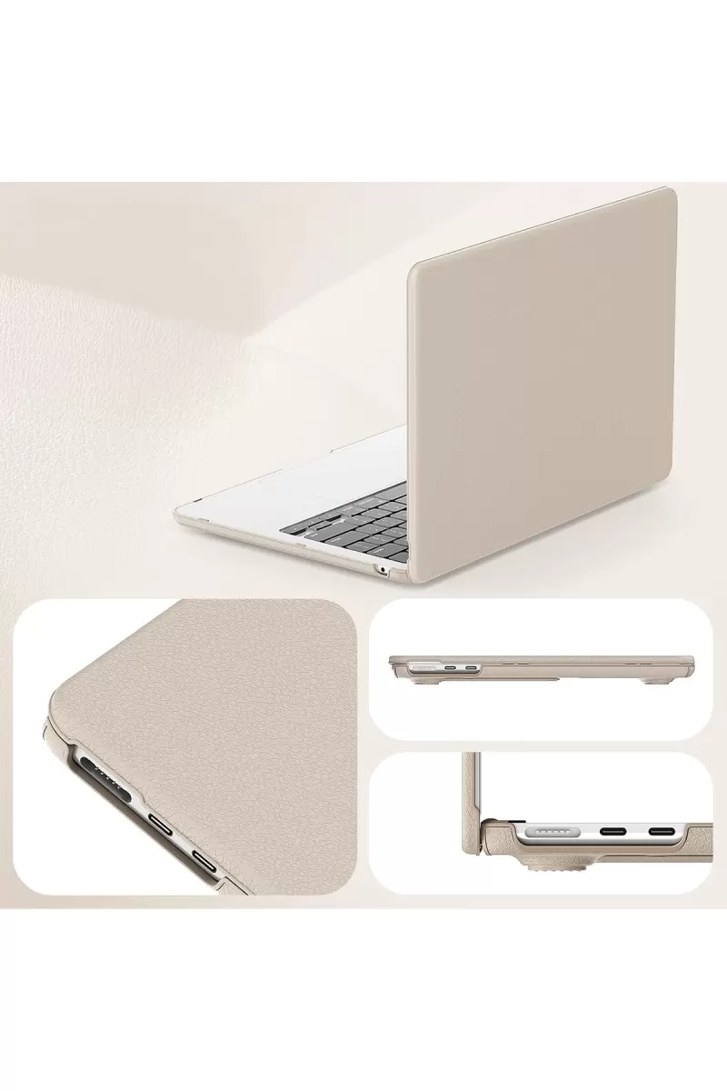 Newface Apple Macbook Air 13.6 Macbook Deri Kapak - Gold
