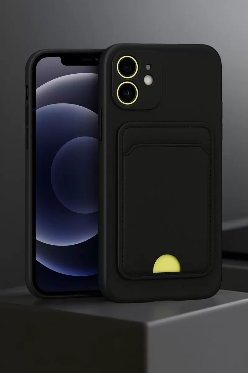 Newface Apple iPhone 11 Kılıf Kelvin Kartvizitli Silikon - Siyah