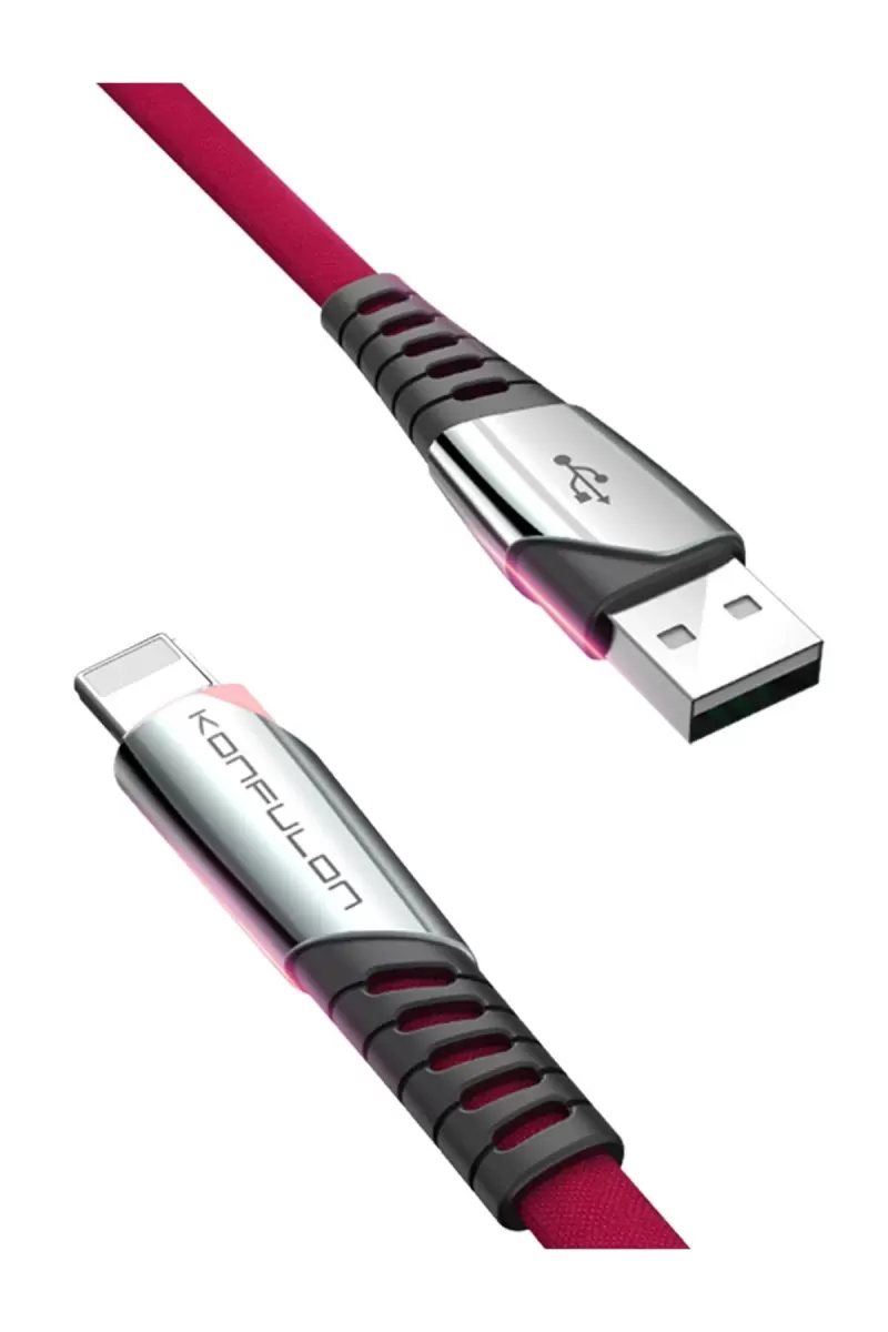 Konfulon DC17 Lightning Kablo iphone Uyumlu 1M 2.4A - Kırmızı
