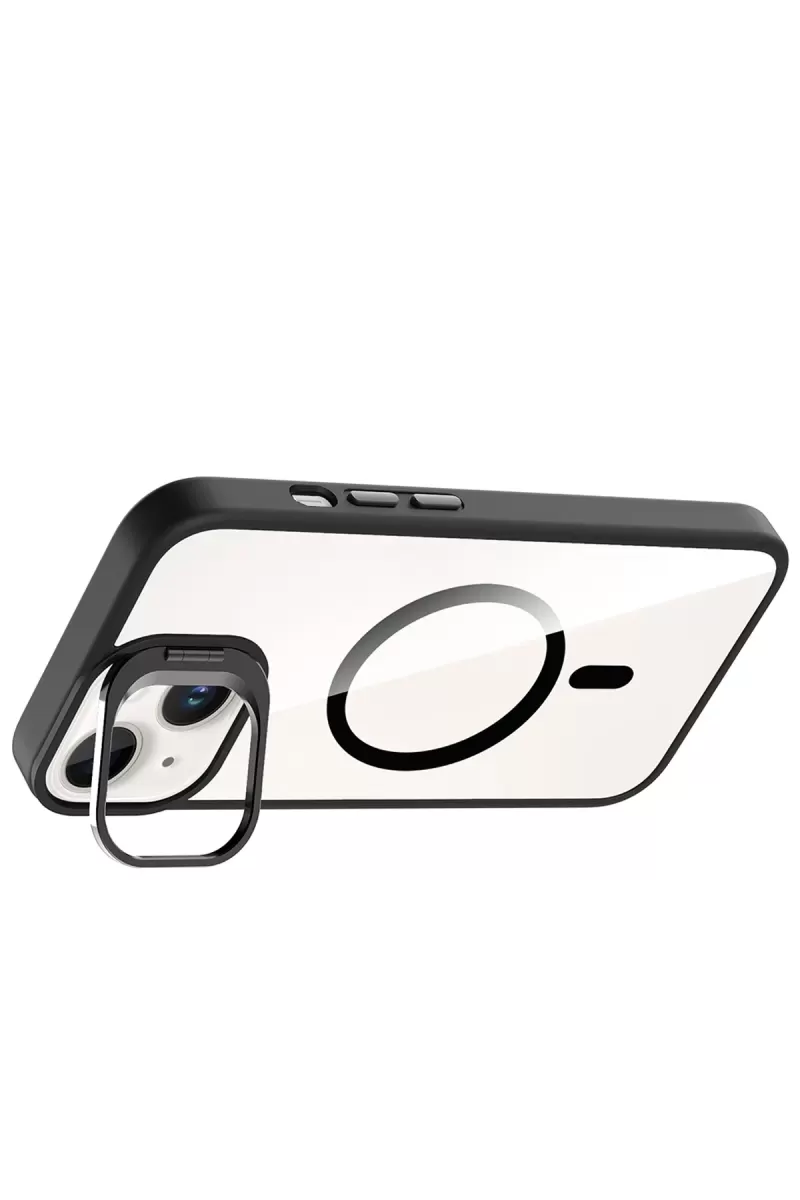 Joko Apple iPhone 15 Remim Lensli Magsafe Standlı Kapak - Siyah