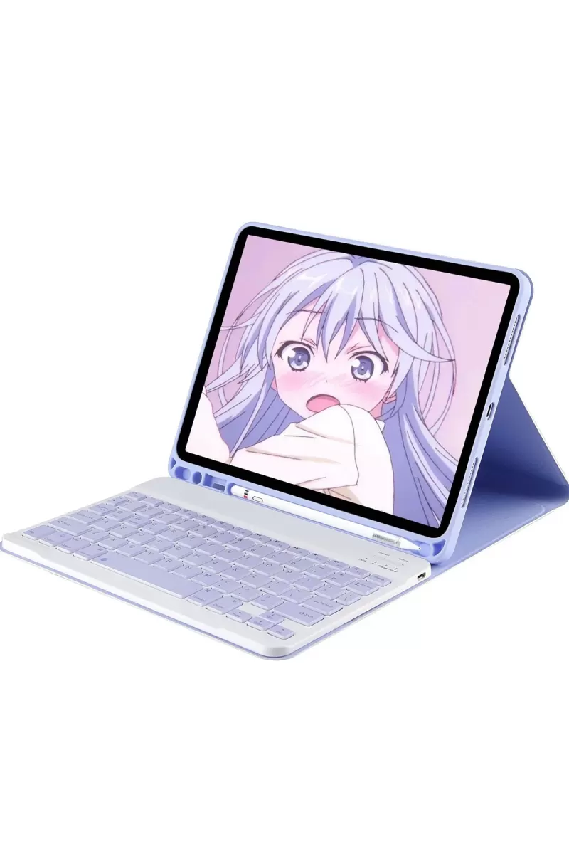 Newface Apple iPad 10.2 (9.nesil) Kılıf KC01 Smart Klavyeli Tablet Kılıfı - Lila