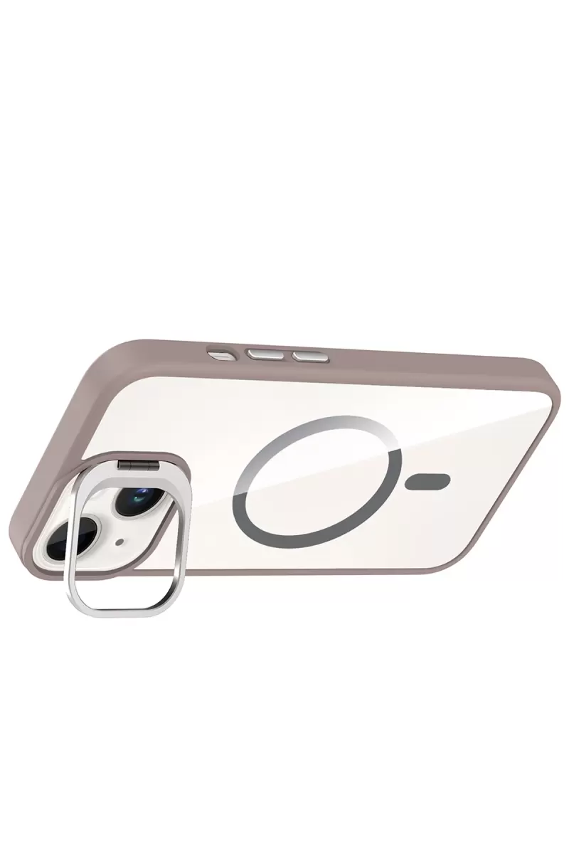 Joko Apple iPhone 15 Remim Lensli Magsafe Standlı Kapak - Titan Gri
