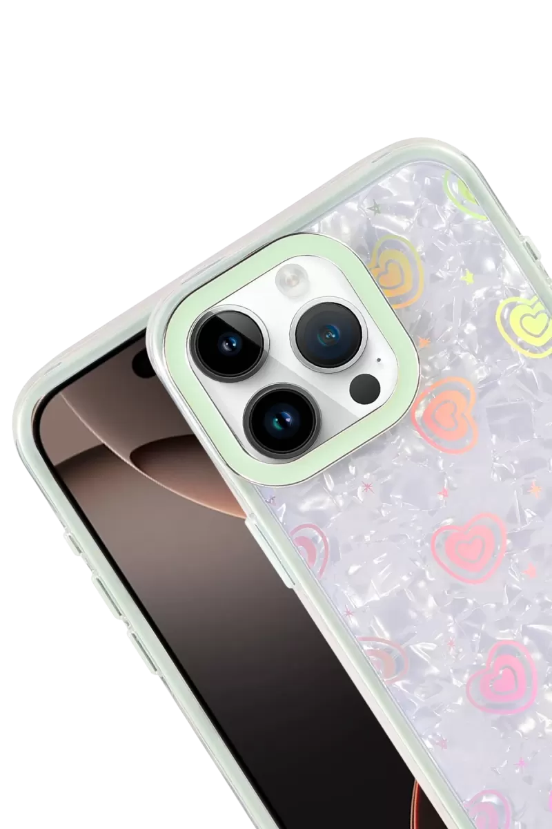 Newface Apple iPhone 15 Lumi Desenli Kapak - Yeşil