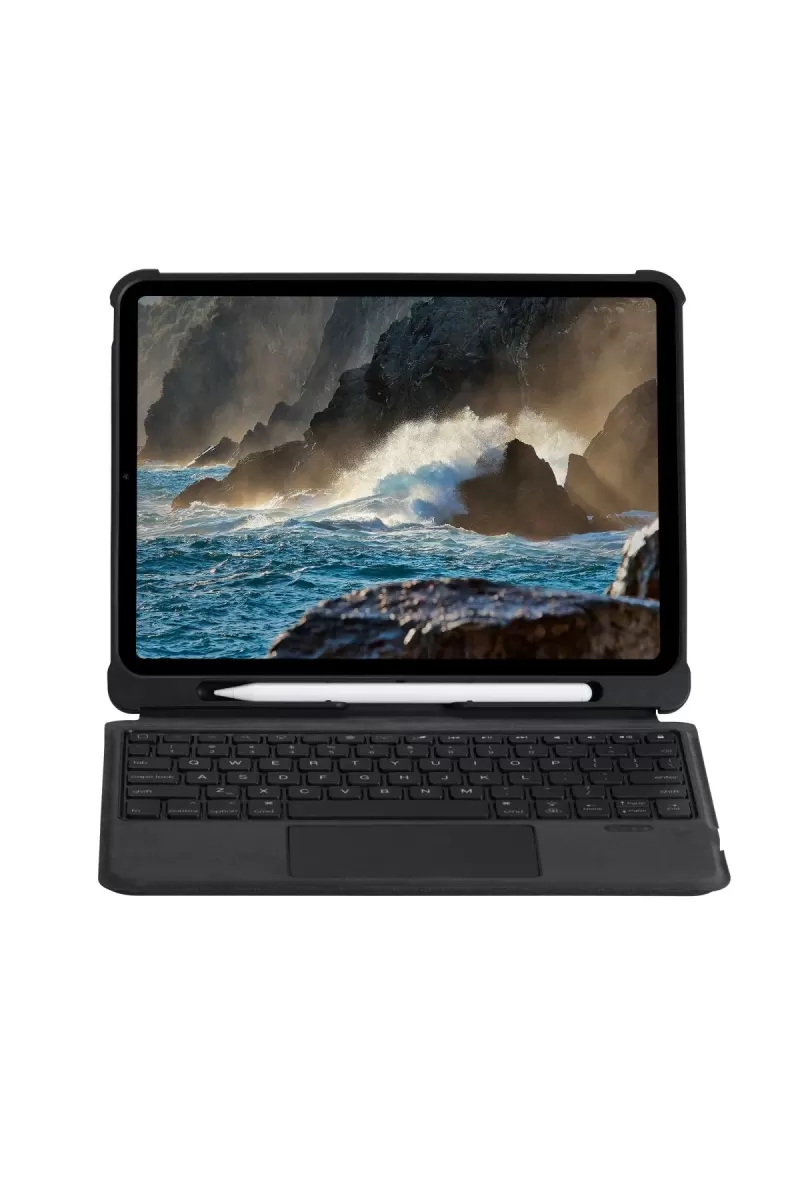 Newface Apple T5206D iPad 10.2 (7.nesil) Kılıf İnter Ledli Klavyeli Tablet Kılıfı - Siyah