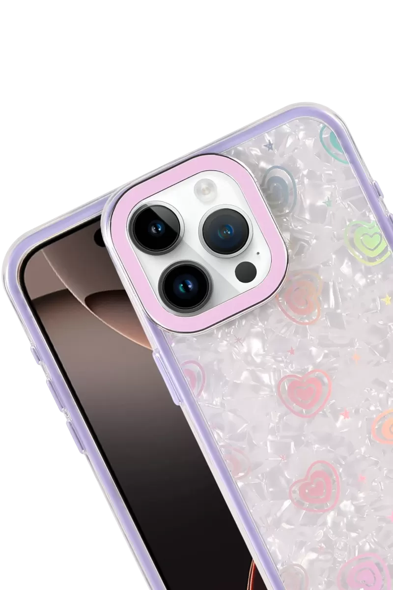 Newface Apple iPhone 15 Lumi Desenli Kapak - Mor