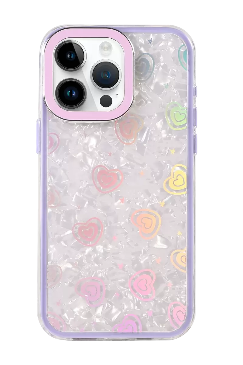 Newface Apple iPhone 15 Lumi Desenli Kapak - Mor