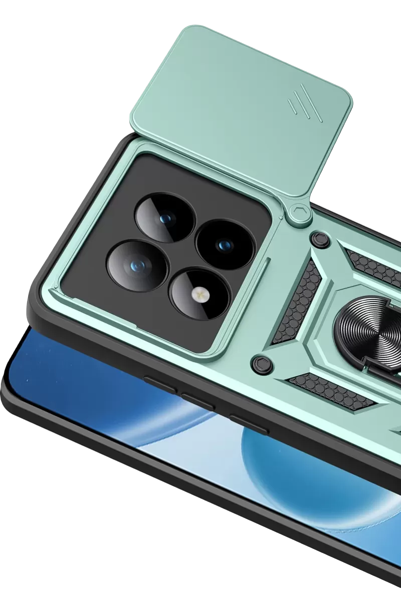 Newface Xiaomi Redmi Note 15 Pro Plus 5G Pars Lens Yüzüklü Silikon - Yeşil