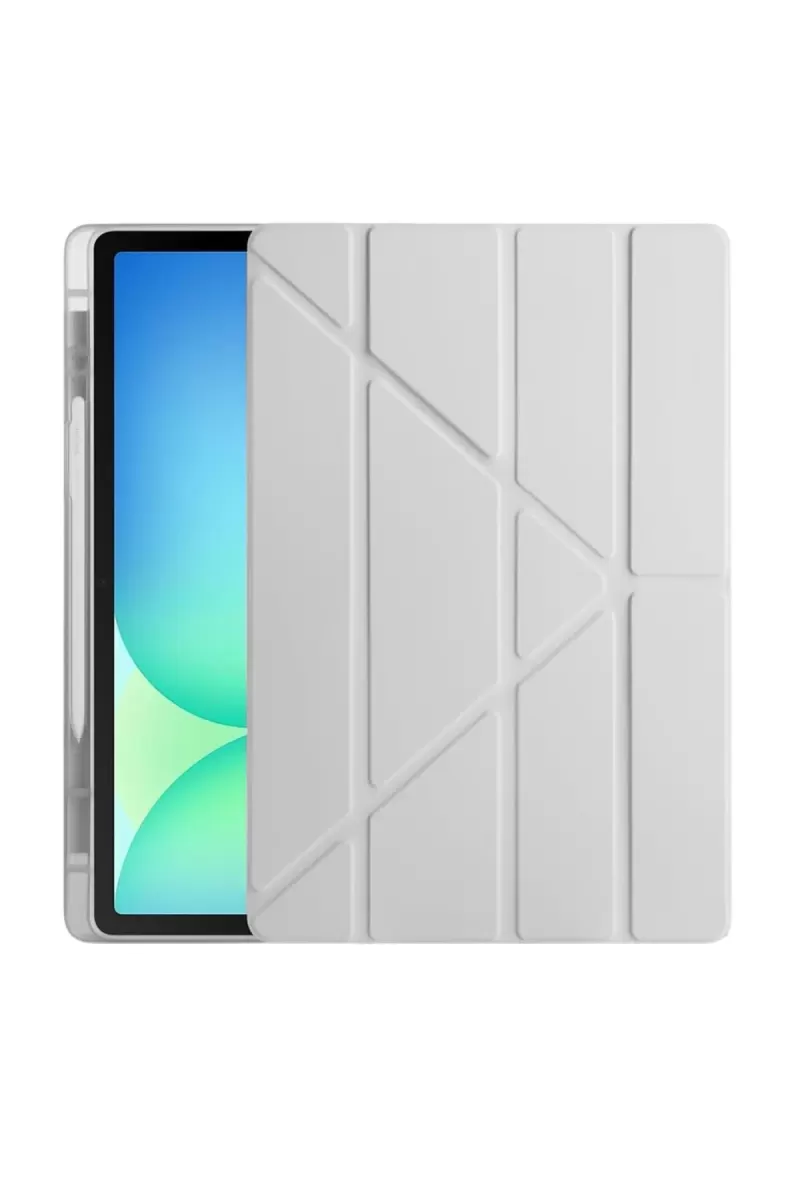 Newface Apple iPad Air 13 (2024) Kılıf Kalemlikli Mars Tablet Kılıfı - Gri