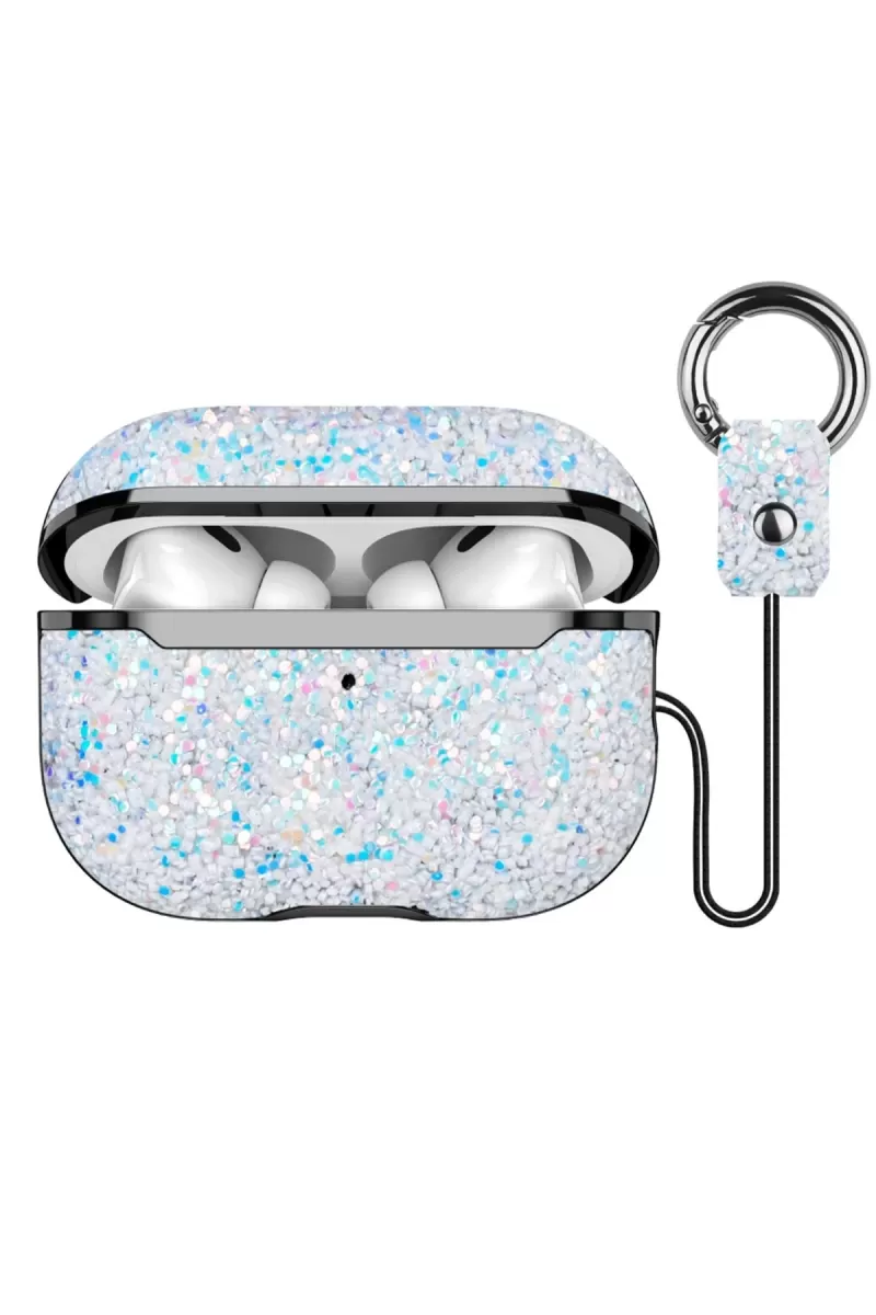 Onegif Apple Airpods 3 (3.nesil) Bright Simli Airpods Kapak - Gümüş