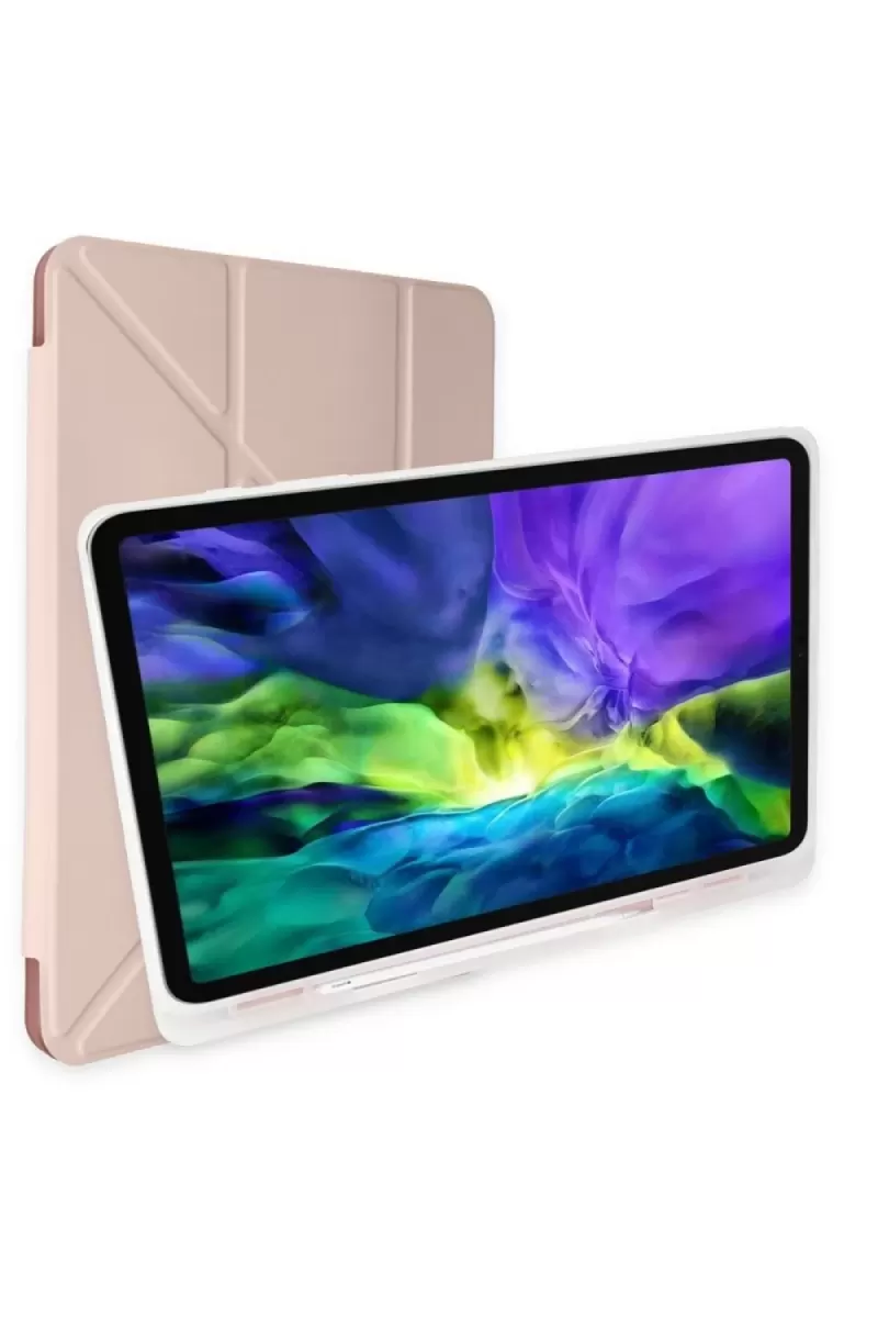 Newface Huawei MatePad SE Kılıf Kalemlikli Mars Tablet Kılıfı - Rose Gold