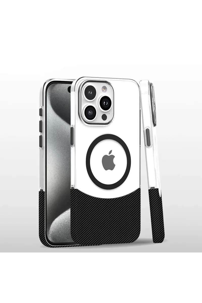 Joko Apple iPhone 16 Pro Max Carbon Puzzle Magsafe Kapak - Siyah
