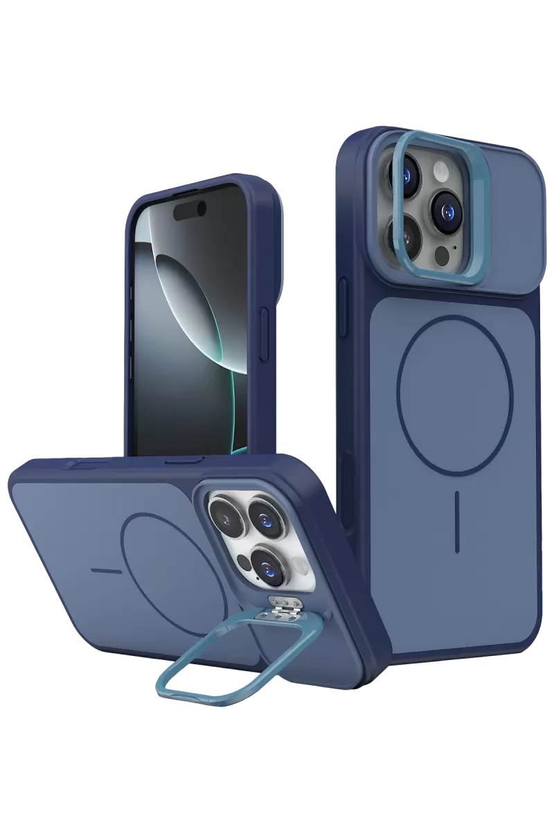 Joko Apple iPhone 16 Pro Max Pale Magsafe Standlı Kapak- Mavi