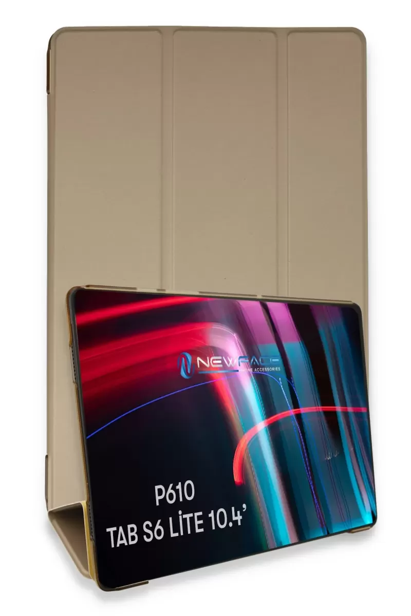 Newface Samsung Galaxy P610 Tab S6 Lite 10.4 Kılıf Tablet Smart Kılıf - Gold