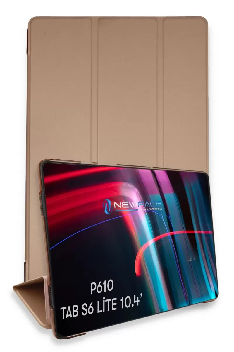 Newface Samsung Galaxy P610 Tab S6 Lite 10.4 Kılıf Tablet Smart Kılıf - Rose Gold