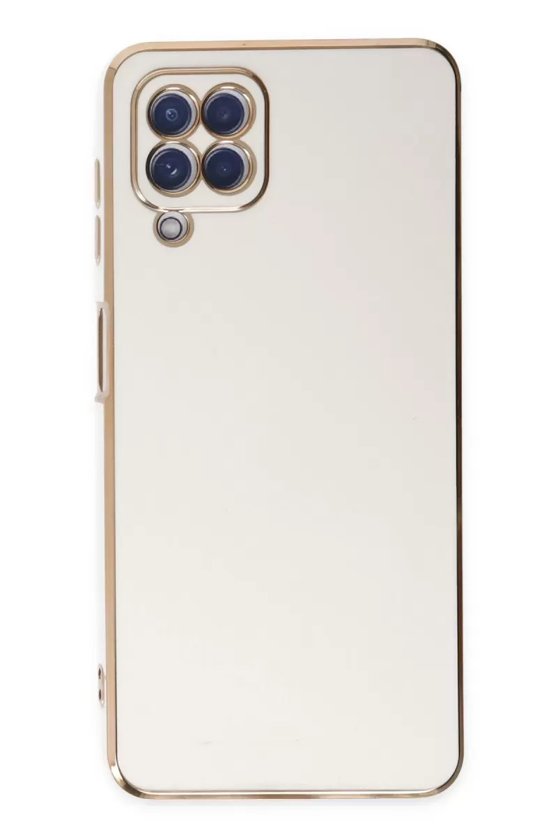 Newface Samsung Galaxy A12 Kılıf Volet Silikon - Beyaz