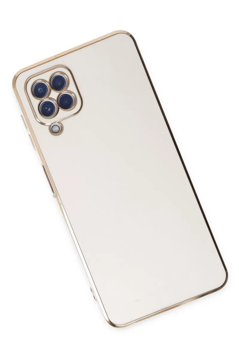 Newface Samsung Galaxy A12 Kılıf Volet Silikon - Beyaz