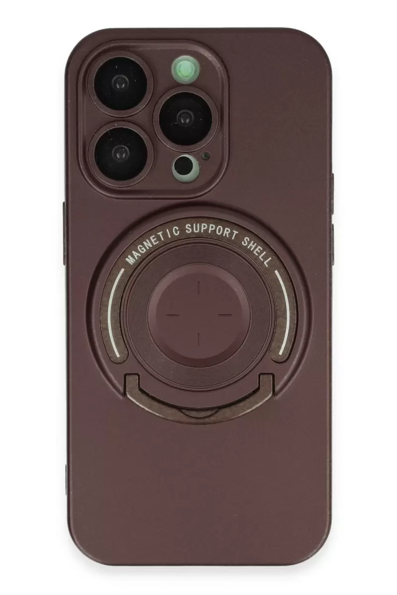 Newface Apple iPhone 14 Pro Kılıf Lukka Magneticsafe Kapak - Kahverengi