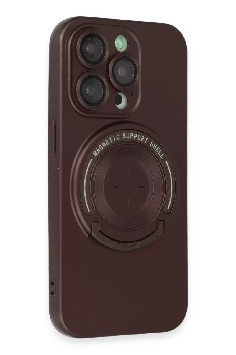 Newface Apple iPhone 14 Pro Kılıf Lukka Magneticsafe Kapak - Kahverengi